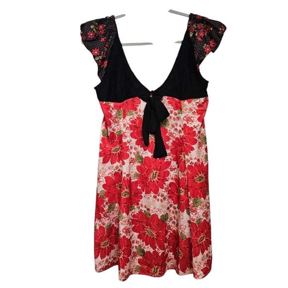 Free People Aurora Floral Puff Sleeve Girly Whimsigoth Babydoll Dress - Picture 2 of 7